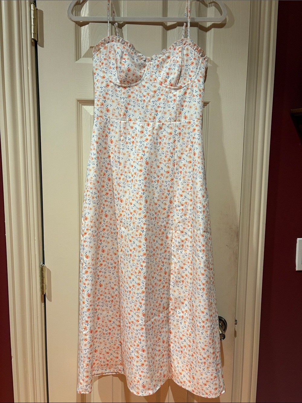 French Connection flowered white dress. Sz 2